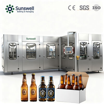 Automatic 3-in-1 Rinsing Filling Capping Glass Bottle Beer Bottling Machine