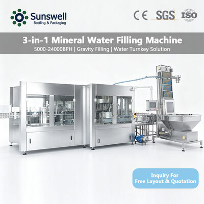 Hoge Snelheid 24000bph 500ml Mineraalwater Bottellijn Complete Water Vulapparatuur