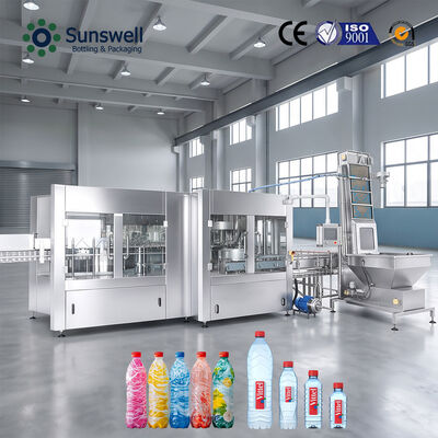 500 ml PET-fles 24000BPH Productielijn voor waterflessen 3 in 1 vulmachine